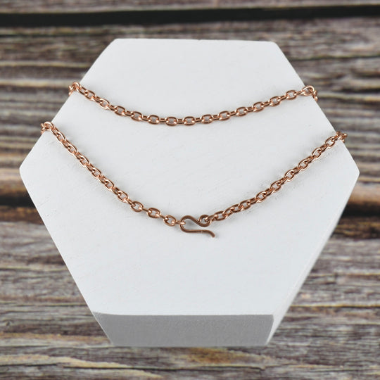 Real Copper Chain Necklace, Adjustable, Coated