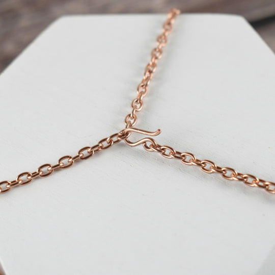 Real Copper Chain Necklace, Adjustable, Coated