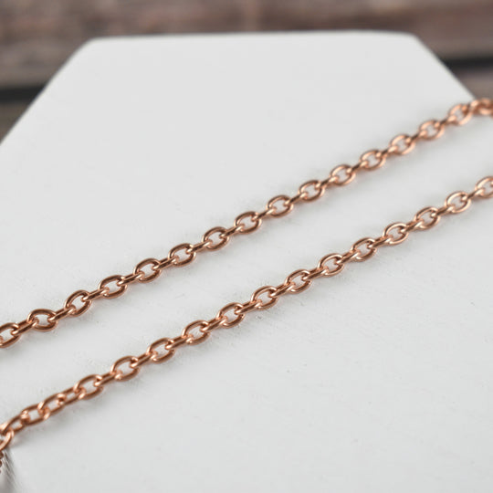 Real Copper Chain Necklace, Adjustable, Coated