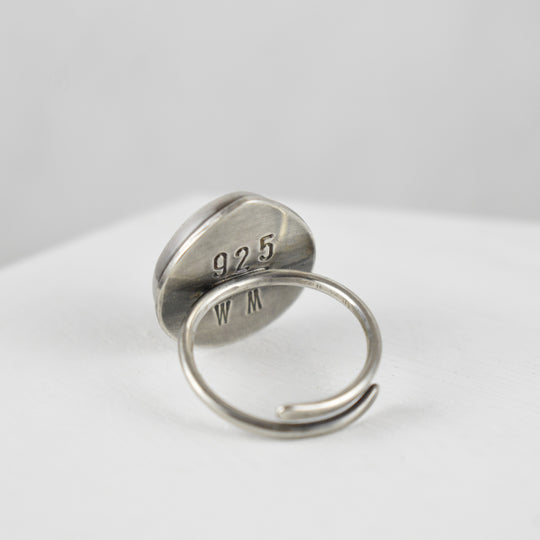 Sterling Silver Ocean Jasper Ring, Adjustable