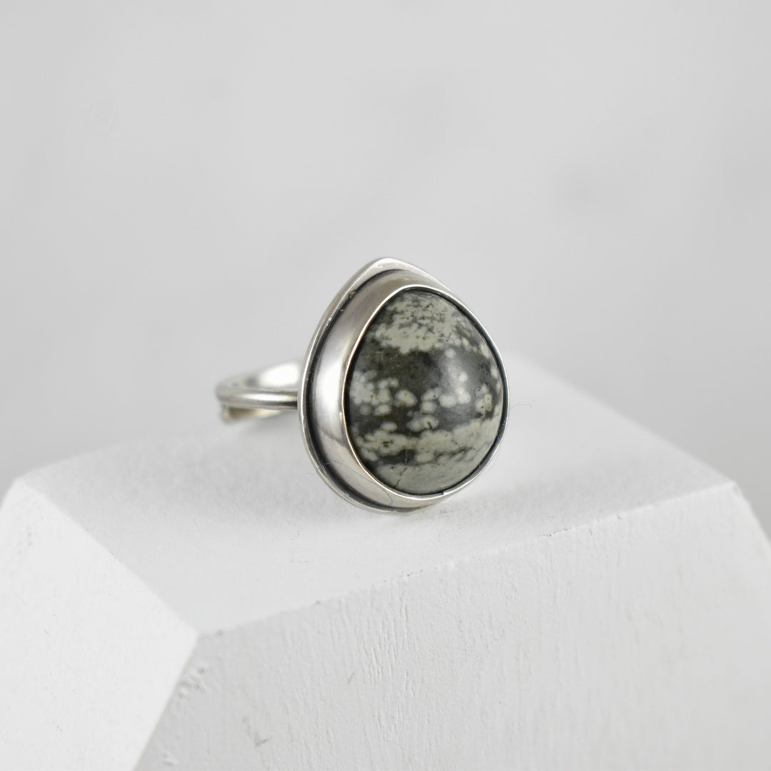 Sterling Silver Ocean Jasper Ring, Adjustable