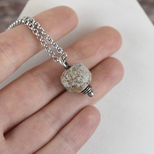 Sterling Silver Blue Stone Small Pendant Necklace