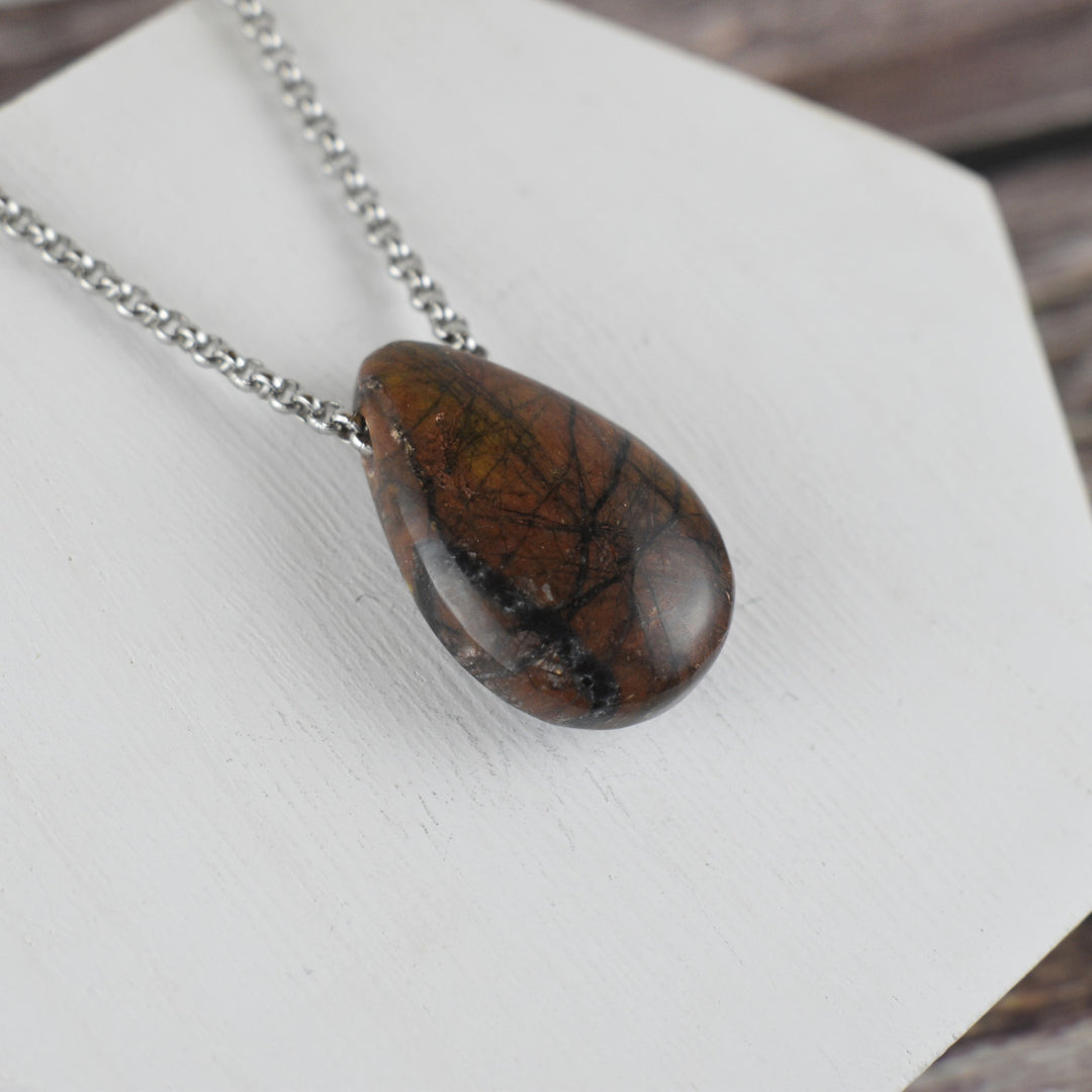 Orange River Jasper Focal Pendant Necklace