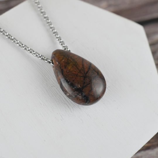 Orange River Jasper Focal Pendant Necklace