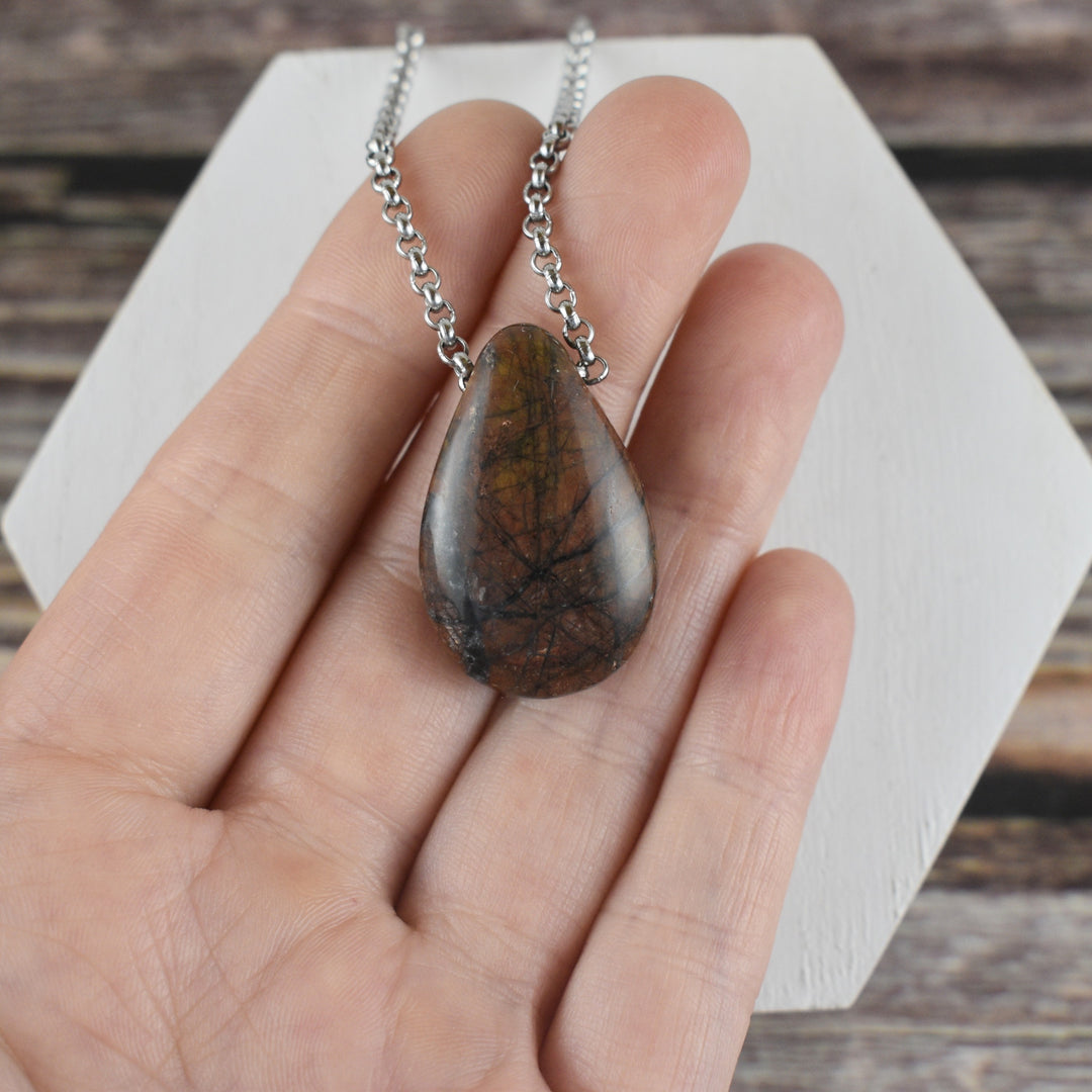 Orange River Jasper Focal Pendant Necklace