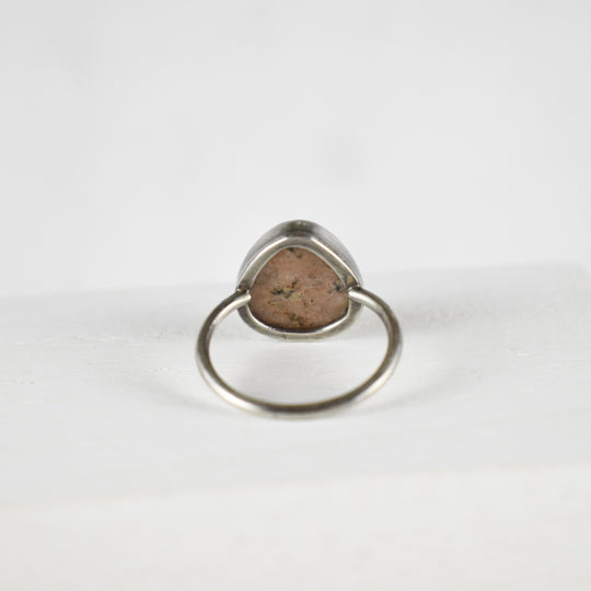 Sterling Silver Orange Calcite Ring, US Size 6.5