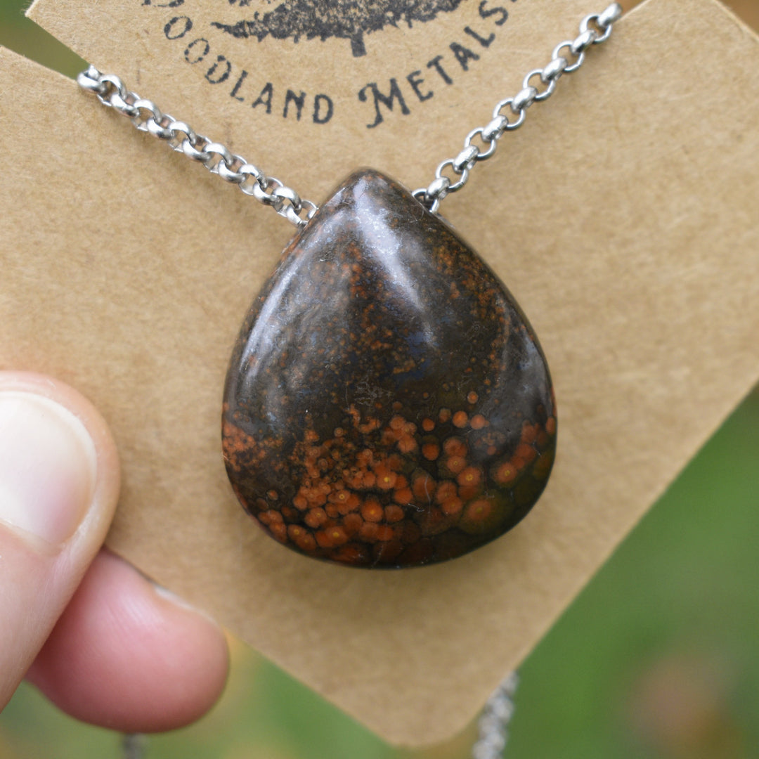 Washington State Poppy Jasper Pendant Necklace