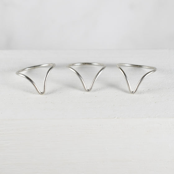 Chevron Ring in Sterling Silver - Custom Size and Coated