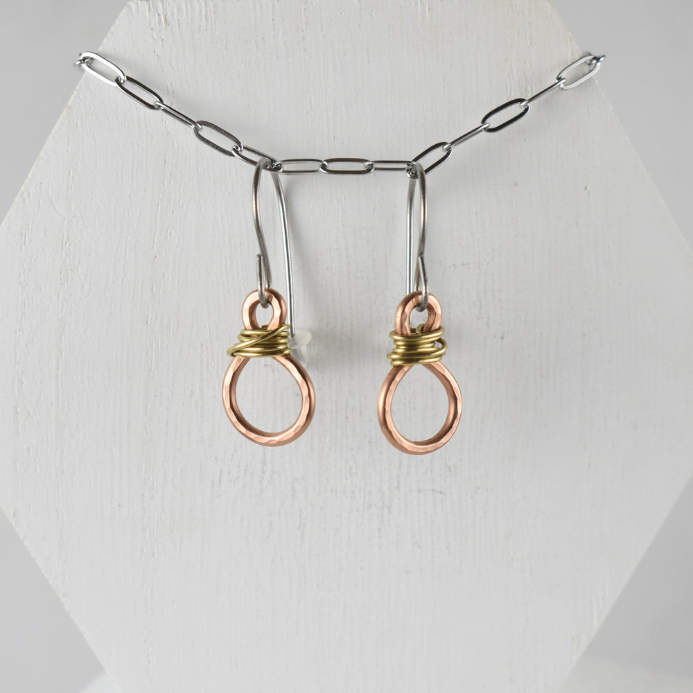 Dainty mixed metal earrings for women