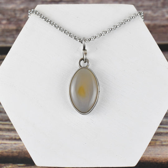 Flame Agate Necklace in Sterling Silver with Custom Chain
