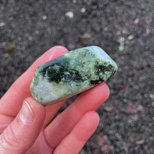 Green and White Jasper Sterling Silver Adjustable Ring - Woodland Metalsmith