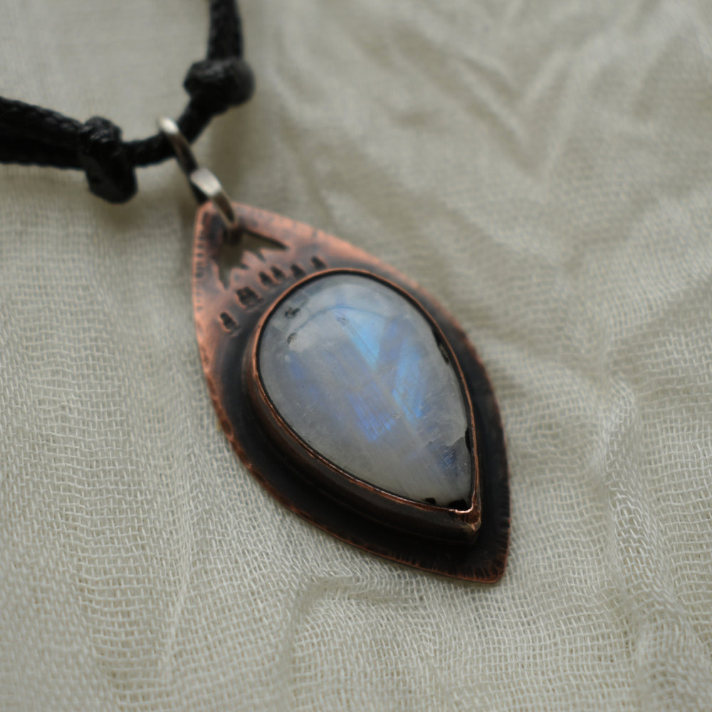 handmade moonstone copper pendant necklace gift