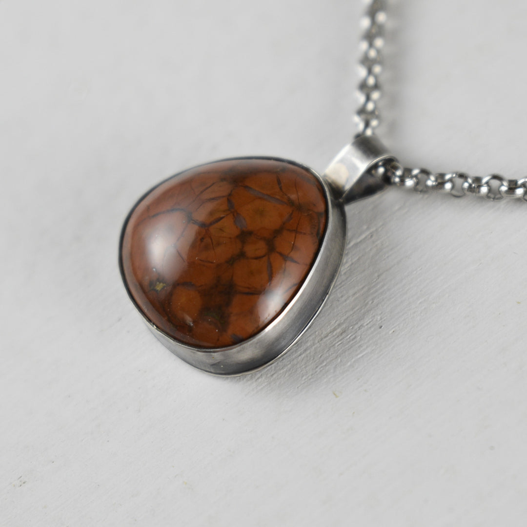 orange Jasper pendant necklace men