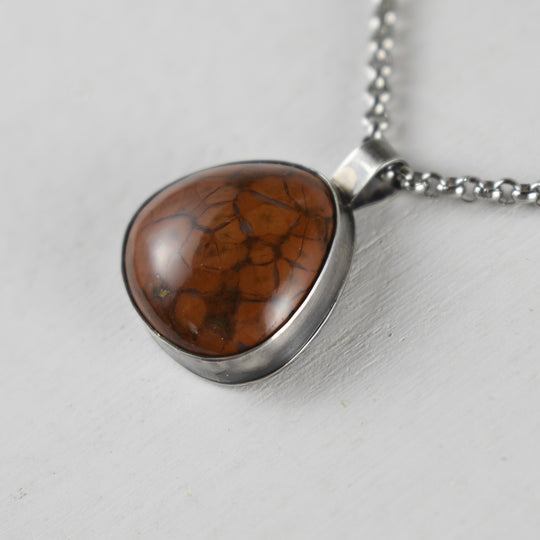 orange Jasper pendant necklace men