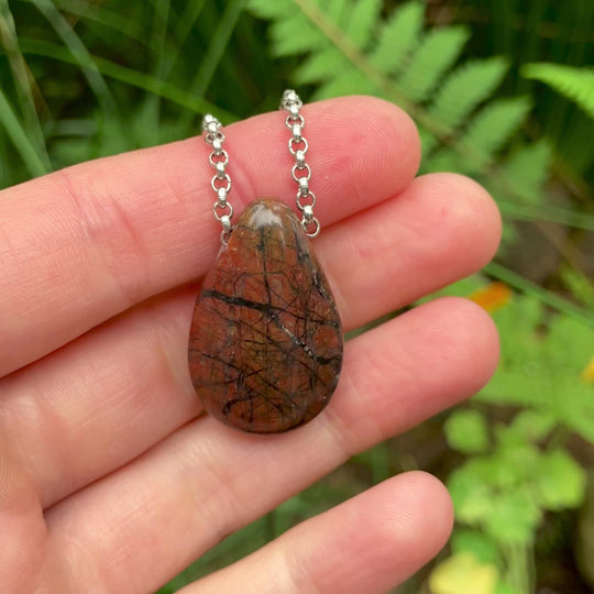 Orange River Jasper Focal Pendant Necklace
