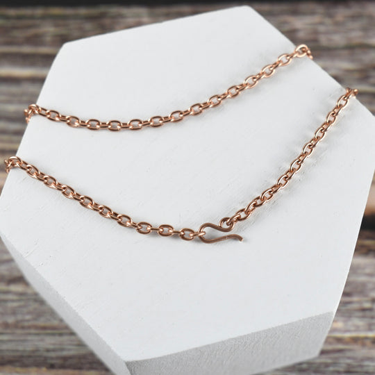 Real Copper Chain Necklace - Adjustable and Coated