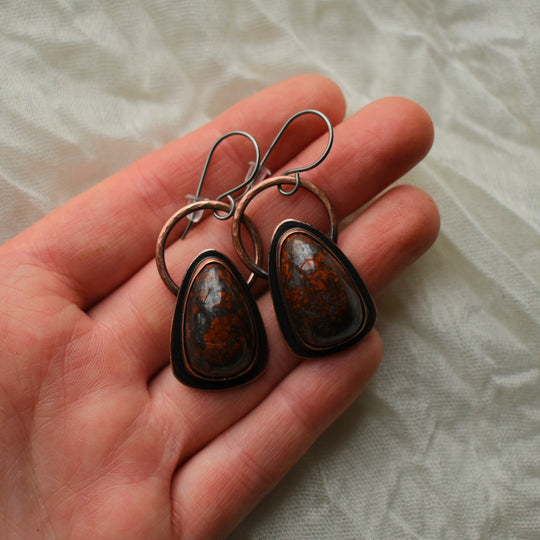 rustic red jasper earrings