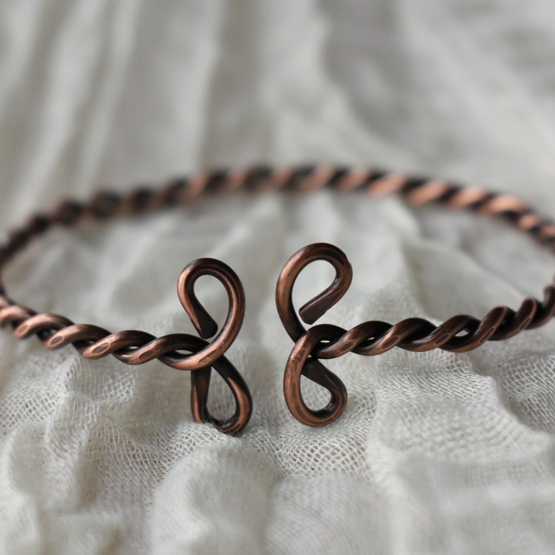 twisted copper bracelet for her