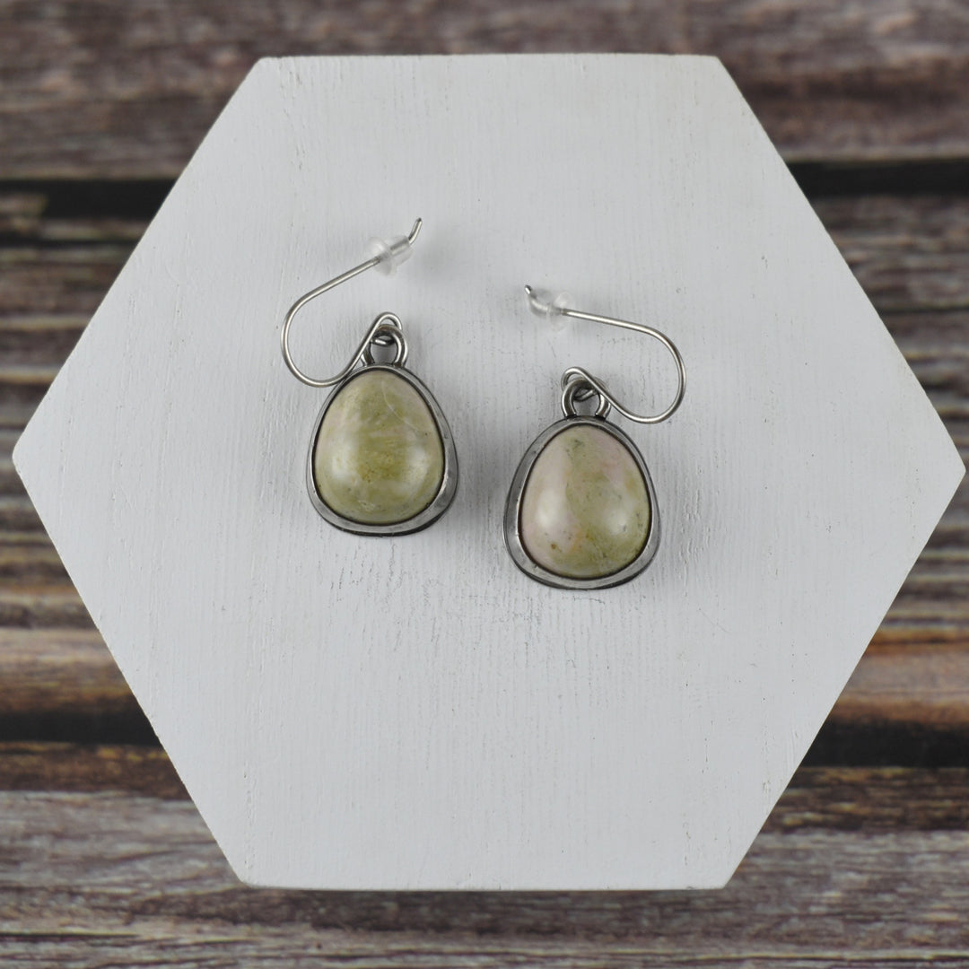 Unakite and Sterling silver earrings for women