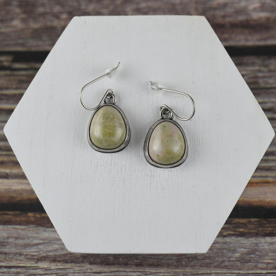 Unakite and Sterling silver earrings for women