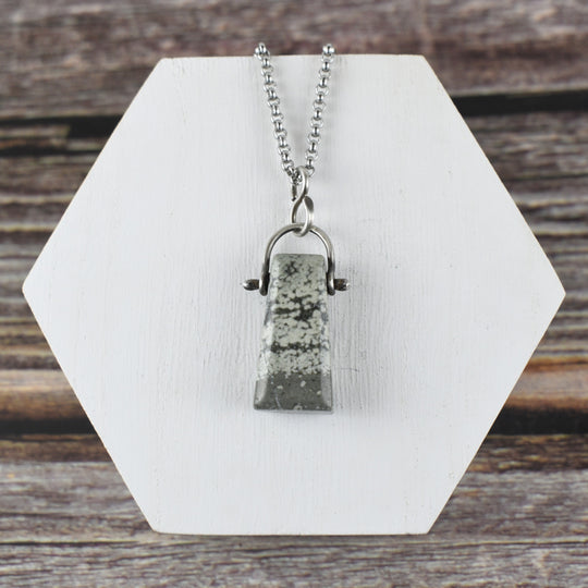 Variolite Necklace in Sterling Silver with Custom Chain