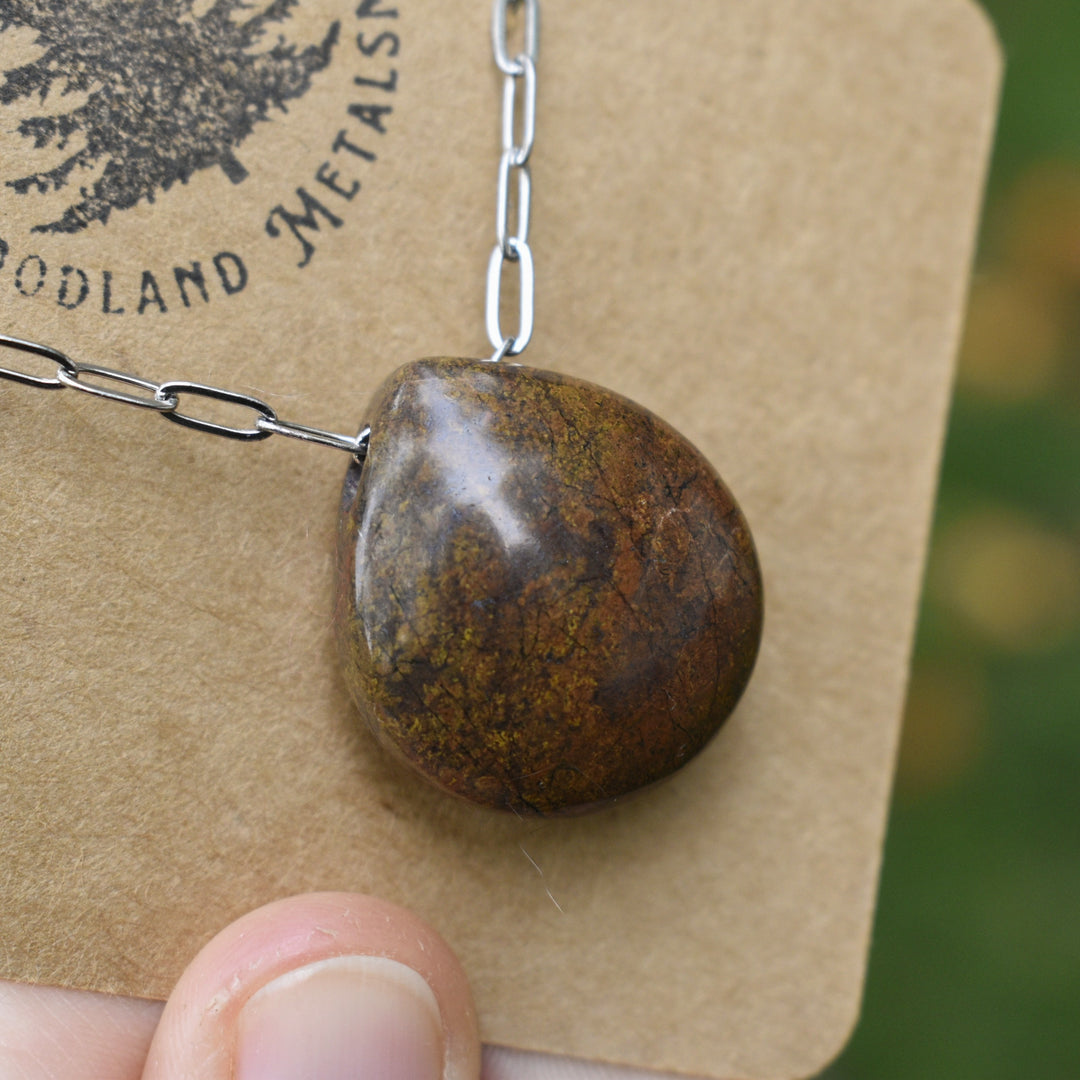 Yellow and Purple Jasper necklace for men and women