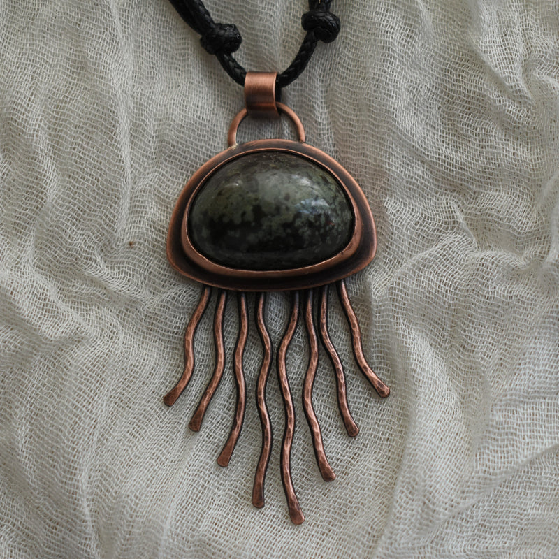 Unique gemstone copper pendant necklaces for the earthy spirit.