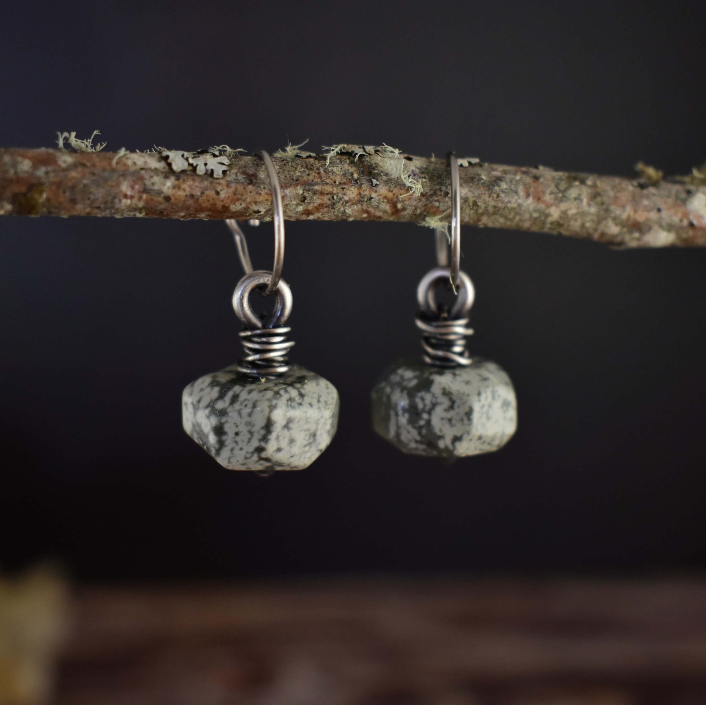 Natural Gemstone Earrings in Sterling Silver