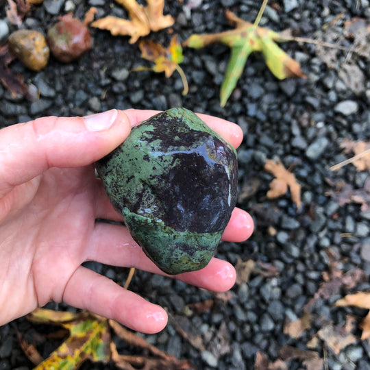 Green and Purple Jasper Pendant Necklace | Adjustable Cord