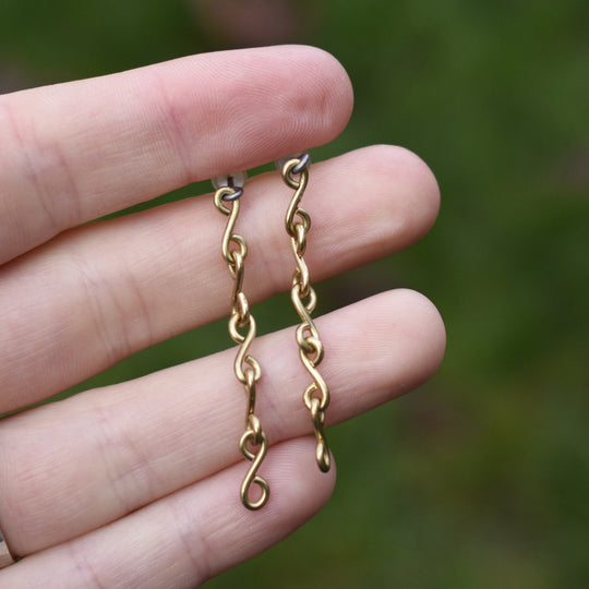 Brass Stud Earrings, Hypoallergenic