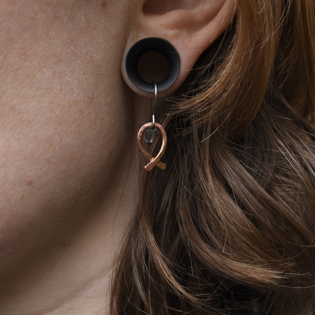 Bow Ribbon Earrings in Copper, Hypoallergenic