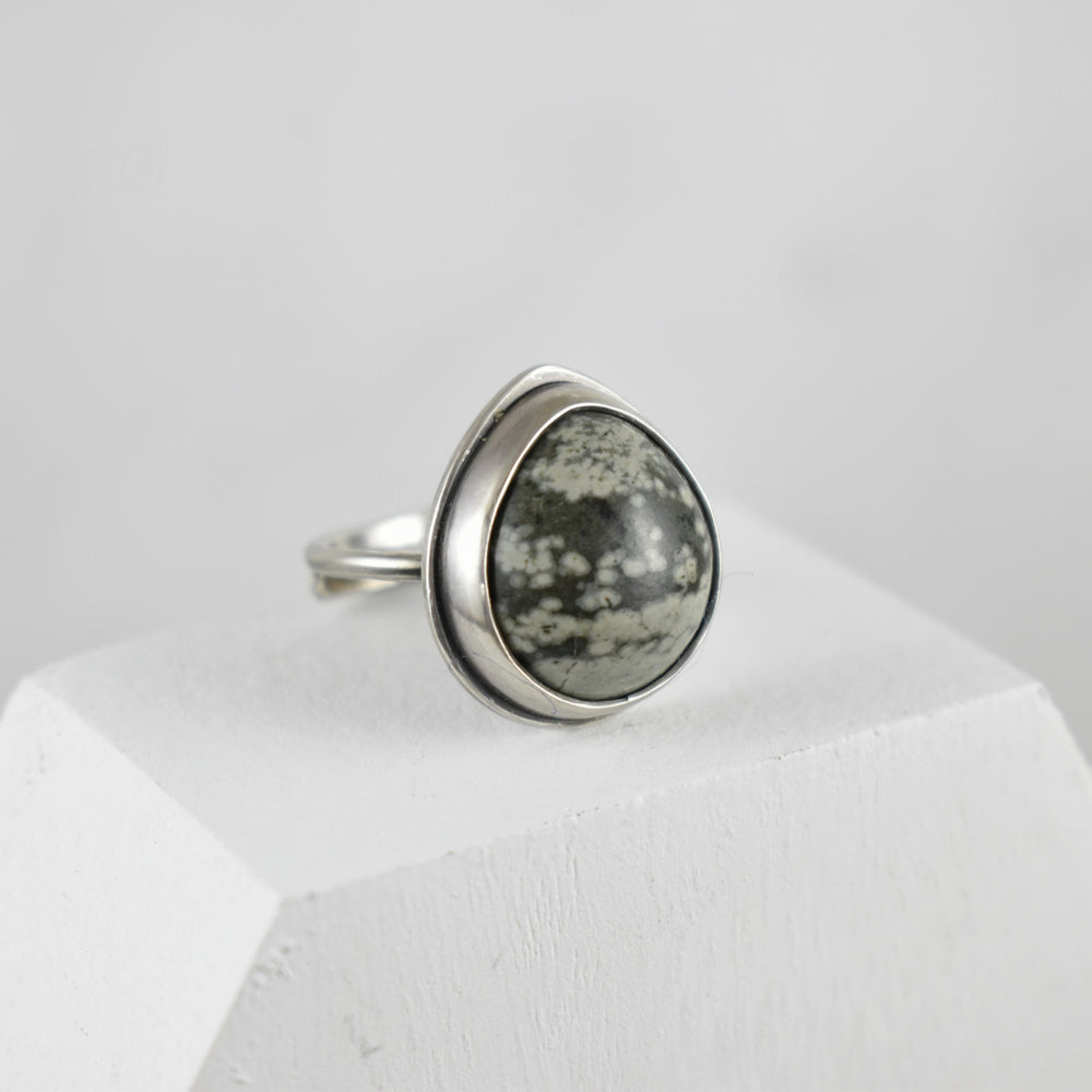 Ocean Jasper Sterling Silver Adjustable Ring