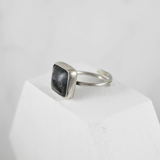 Larvikite Ring in Sterling Silver - Adjustable