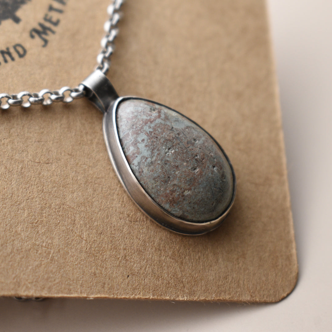 Blue Stone Necklace in Sterling Silver