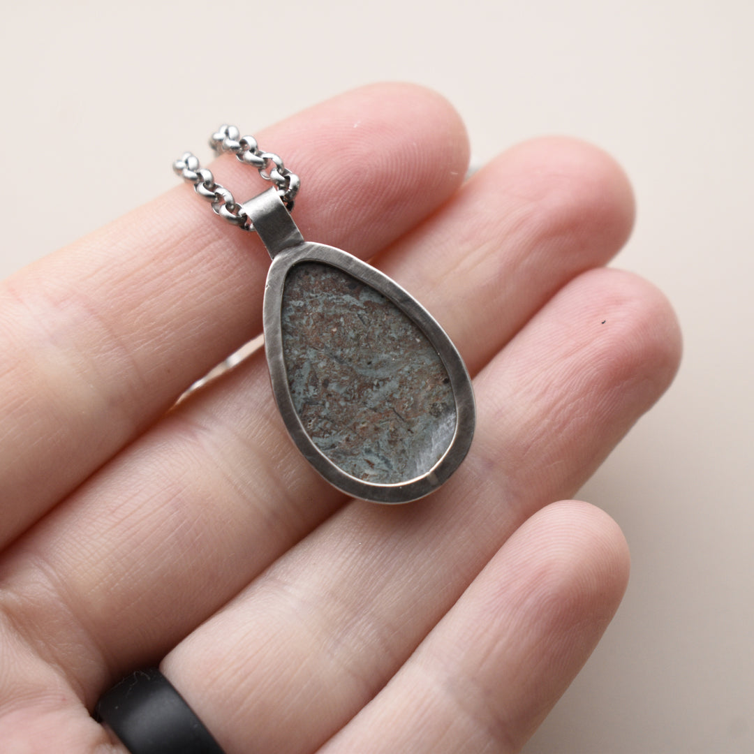 Blue Stone Necklace in Sterling Silver