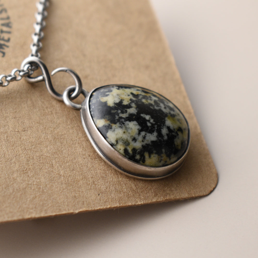 Orthoclase Black Tourmaline Necklace in Sterling Silver