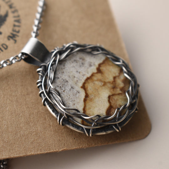 Picture Jasper Pendant in Sterling Silver