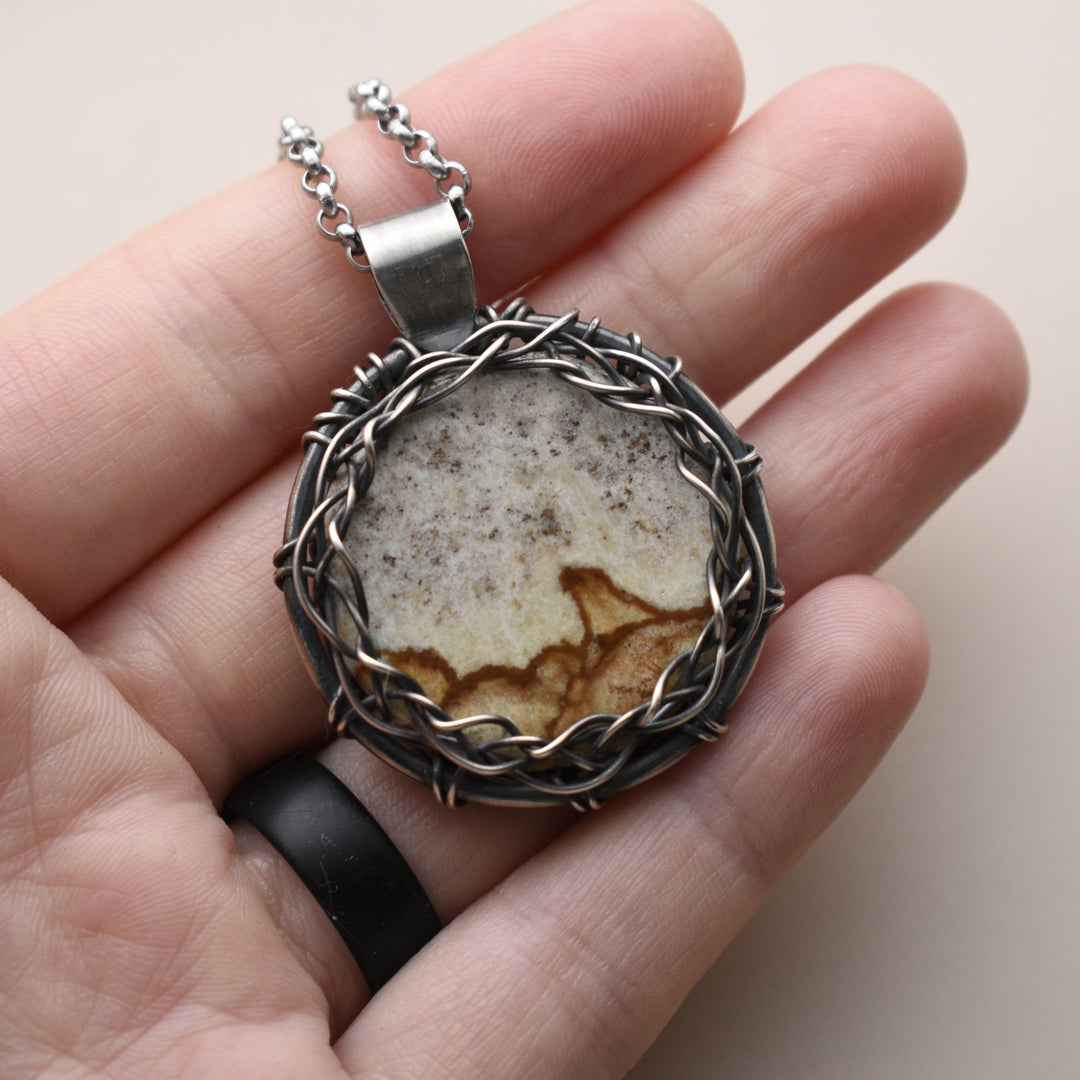 Picture Jasper Pendant in Sterling Silver