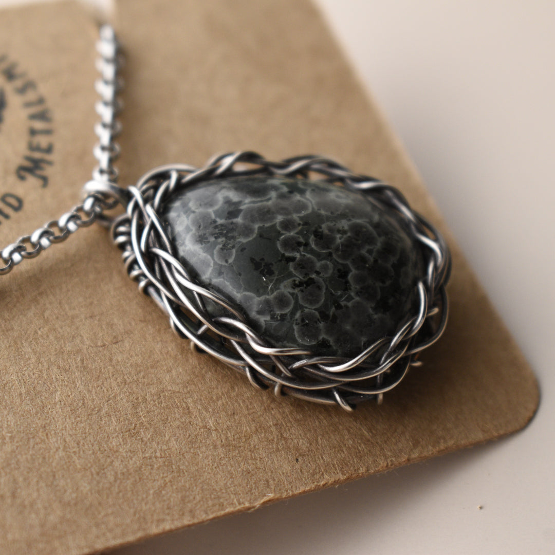 Purple Variolite Pendant in Sterling Silver