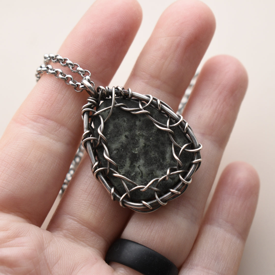 Purple Variolite Pendant in Sterling Silver