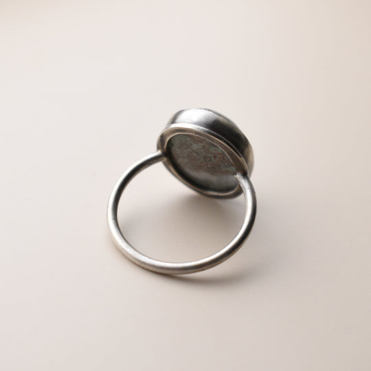 Blue Stone Ring in Sterling Silver, US Size 6.5