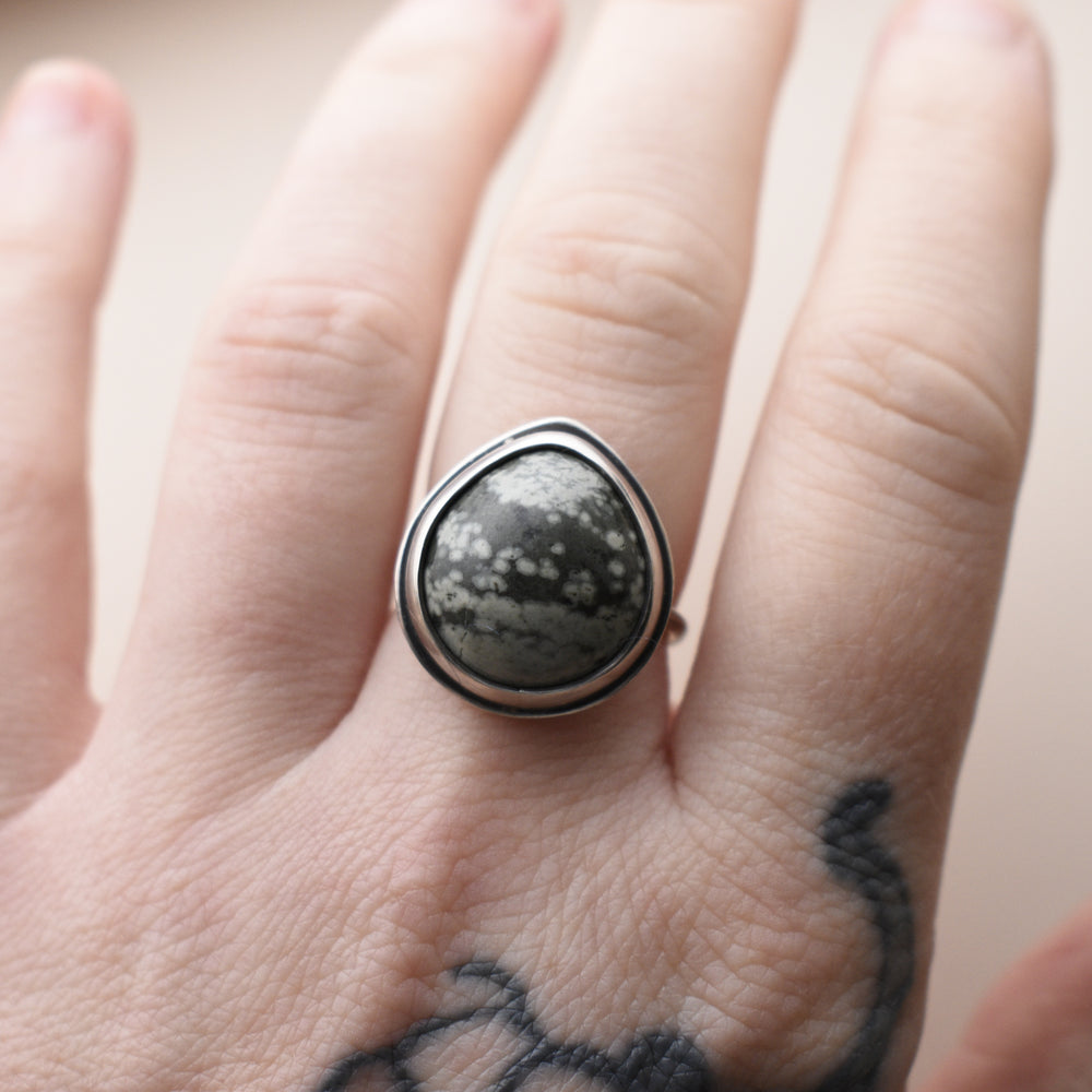 Ocean Jasper Ring in Sterling Silver, Adjustable