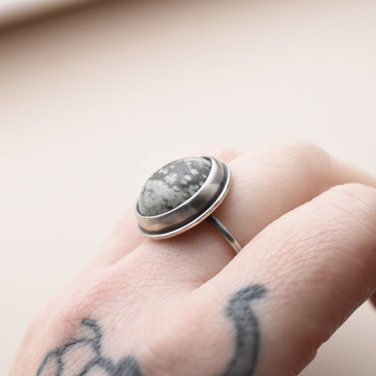 Ocean Jasper Ring in Sterling Silver, Adjustable