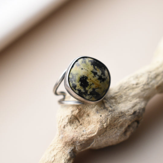 Orthoclase Ring in Sterling Silver, Adjustable