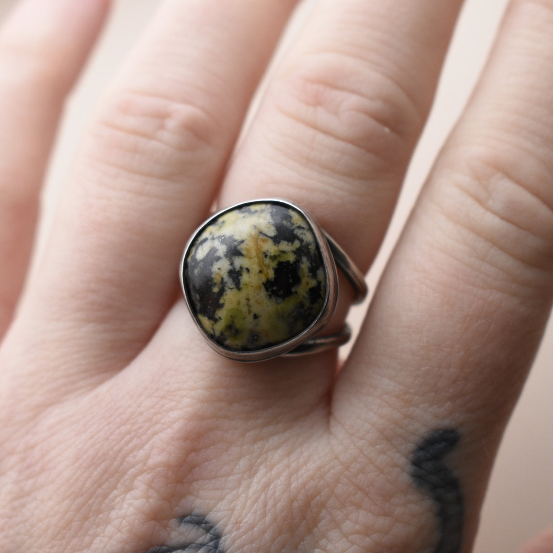 Orthoclase Ring in Sterling Silver, Adjustable