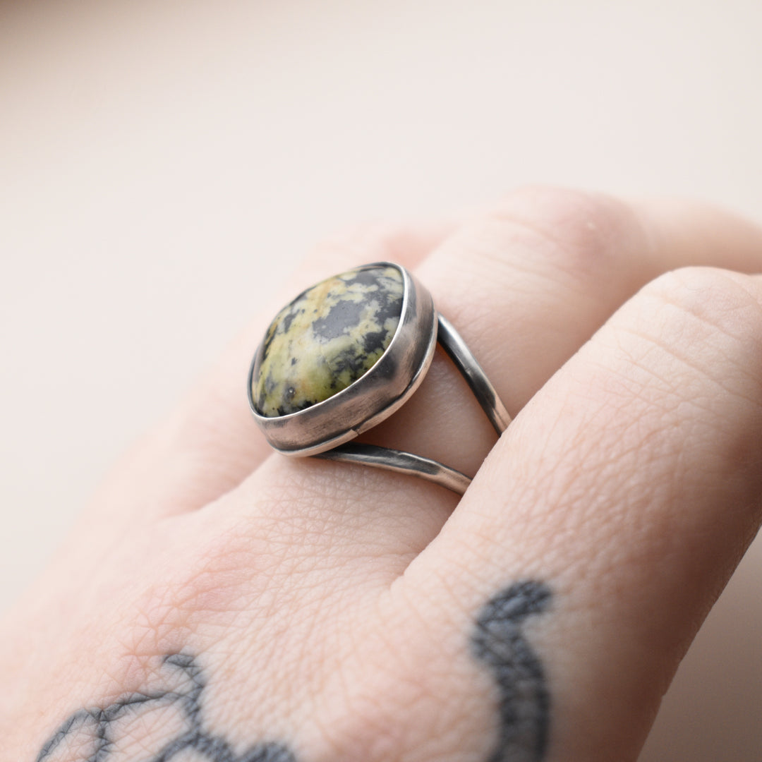 Orthoclase Ring in Sterling Silver, Adjustable