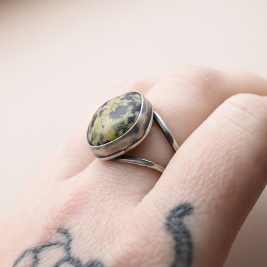 Orthoclase Ring in Sterling Silver, Adjustable