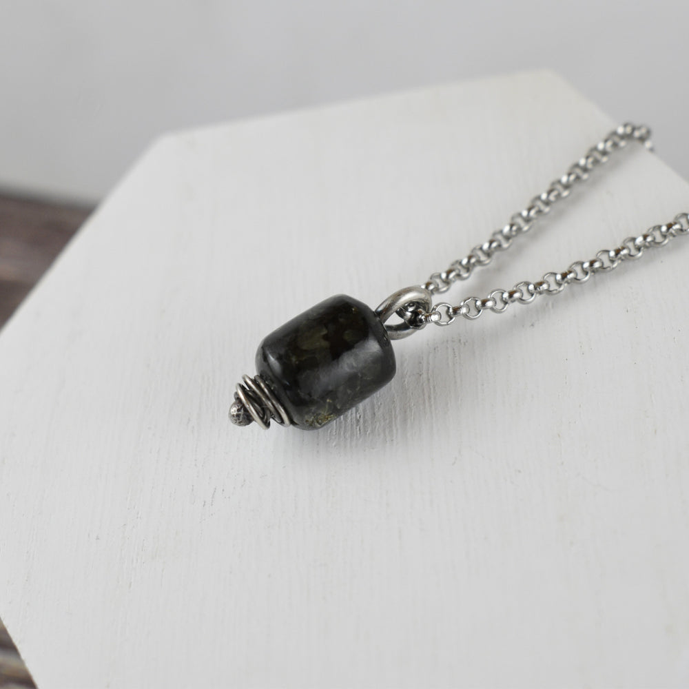 Larvikite Sterling Silver Pendant Necklace