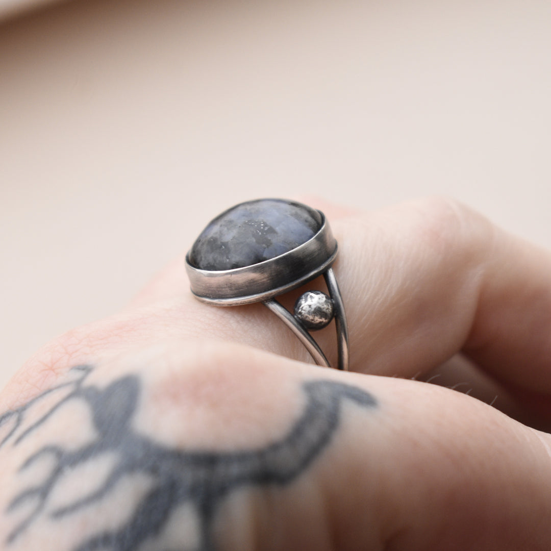 Washington Moonstone Ring in Sterling Silver, US Size 6.75