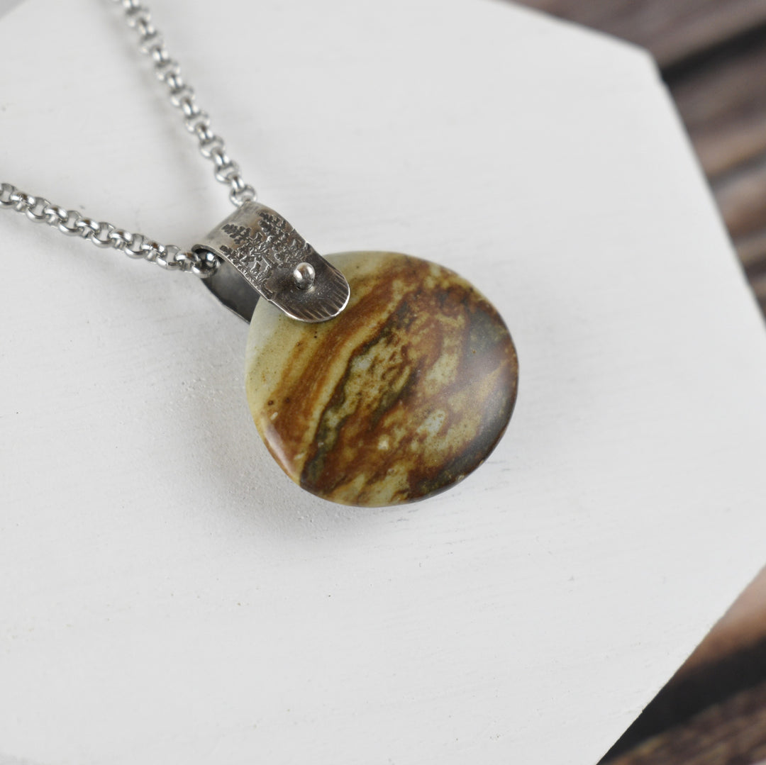 Picture Jasper Necklace with Sterling Silver Bail